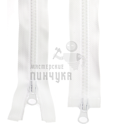 Молния ТРАКТОР, Т-5 75см, разъемная, автомат, 2х замковая, ГРУША, цв.белый 101