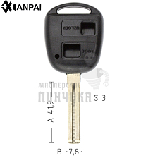 Корпус ключа TOYO-30.P1 TOY48P TY47P80 2 кнопки средний КНР  LEXUS - Чертеж