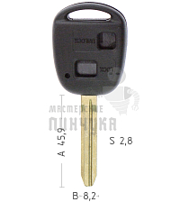 Корпус ключа MLTOYO15P3 2 кнопки TOYOTA - Чертеж