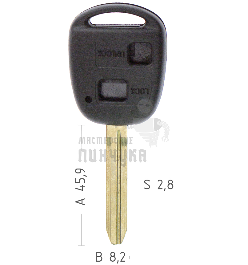 Корпус ключа MLTOYO15P3 2 кнопки TOYOTA