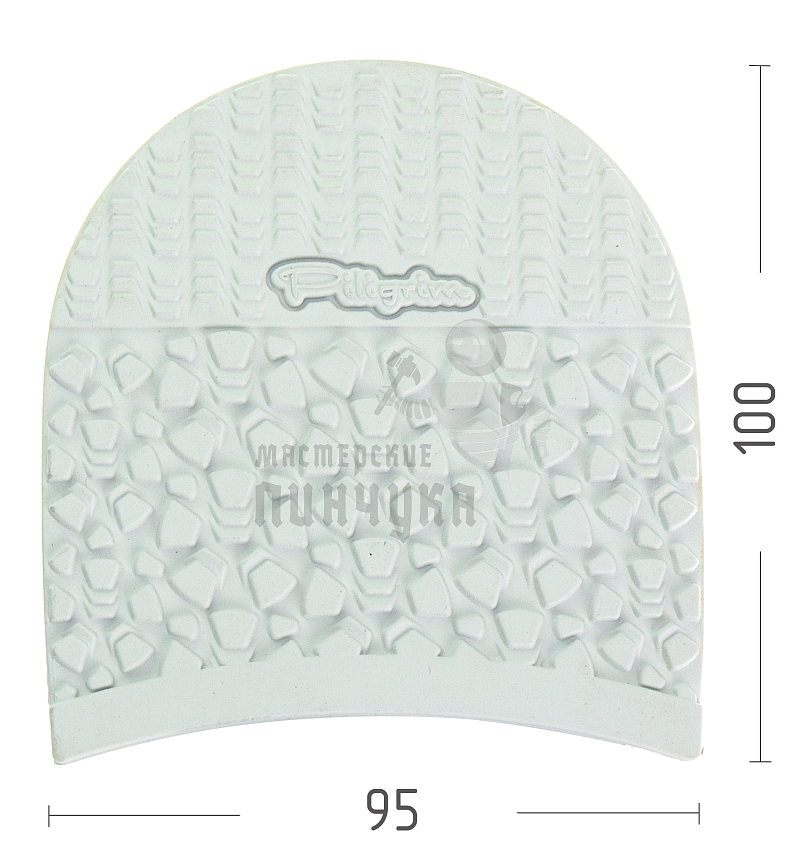 Набойка Piligrim "Раптор", разм. XL, 95х105х6.5мм, цв.белый