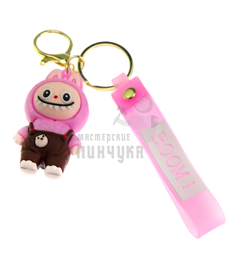 Брелок для ключей "LABUBU" с карабином, цв.розовый
