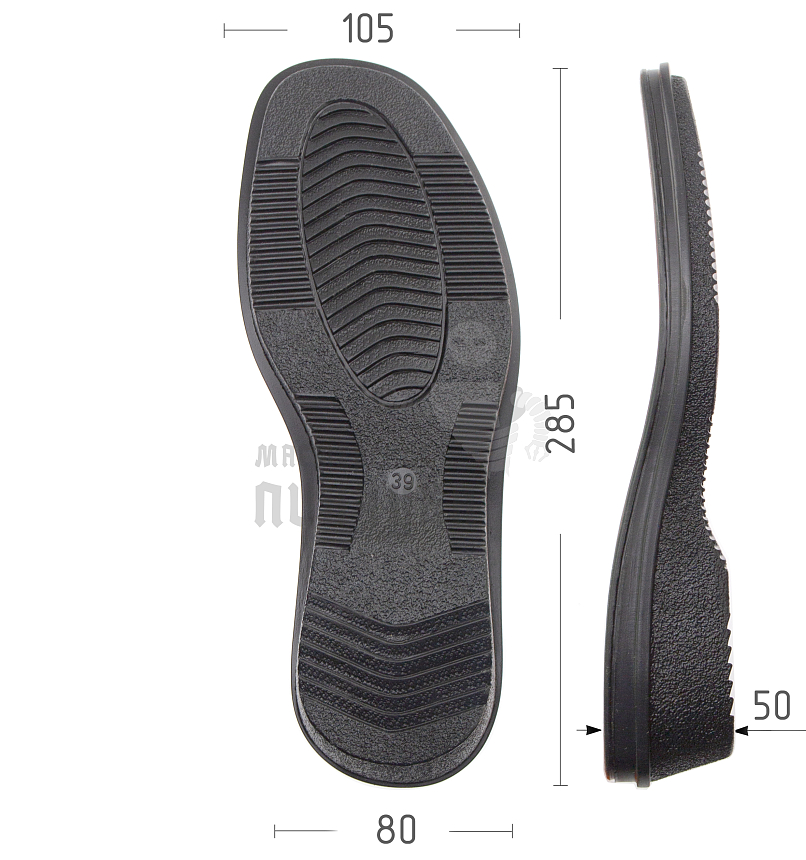 Подошва жен., Киров 80290 р. 39, цв. черный