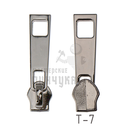 Бегунок сумочный Т-7 "JX" (0728), нейлон (спираль), цв.темная гальваника
