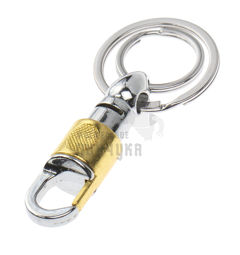 Карабин круглый с двумя кольцами для ключей