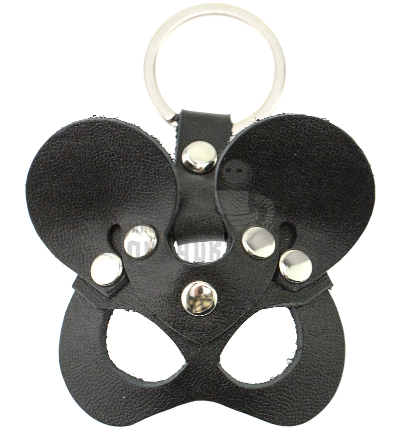Брелок кожаный Мышка, цв.черный