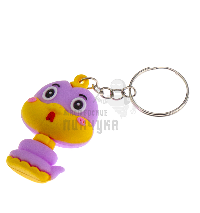 Брелок для ключей "Змейка" цв.лиловый с кольцом