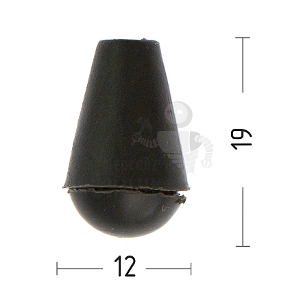 Наконечник для шнура с заглушкой, шнур (4,0мм), колокольчик (8035), цв.хаки - Чертеж