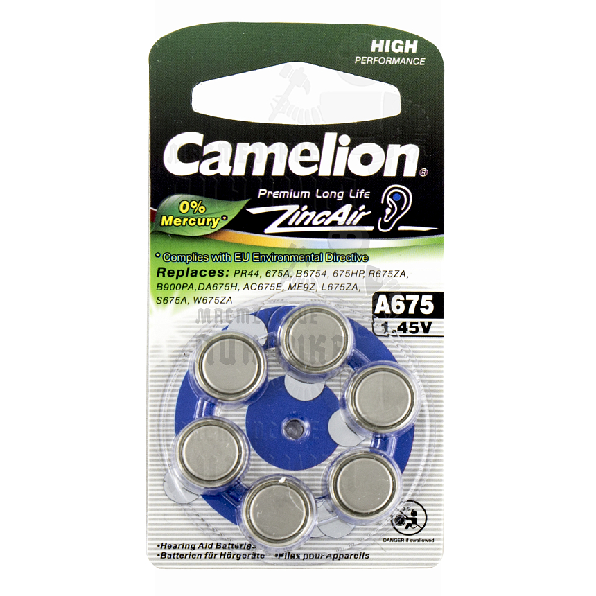 Батарейка Camelion ZA675 BL6 (6/60/3000)