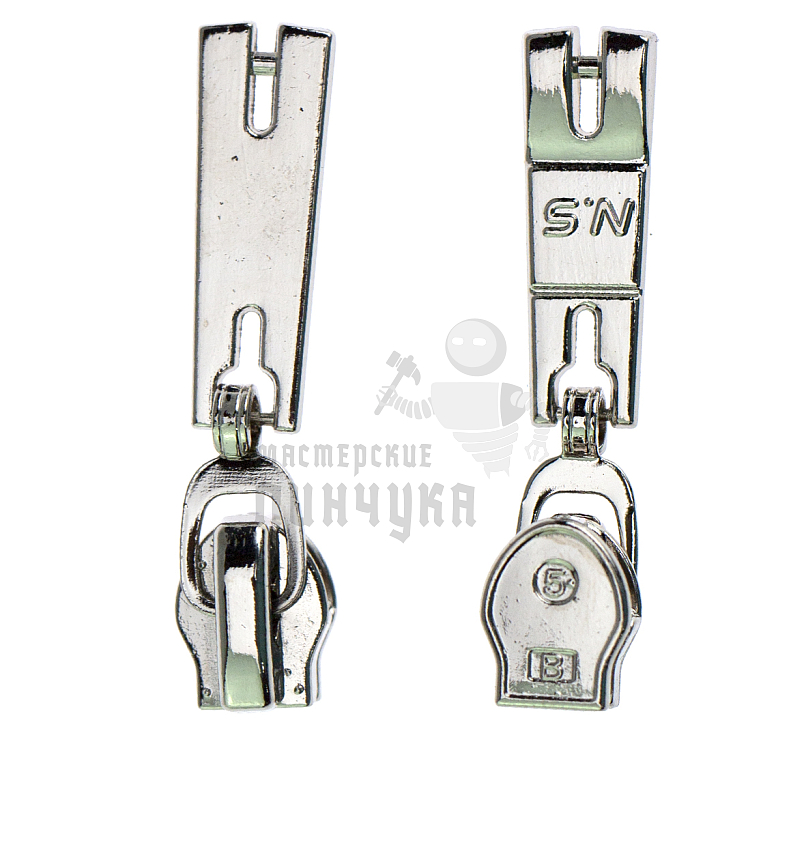 Бегунок для спиральной молнии, тип 5, автомат, цв. никель 16-3