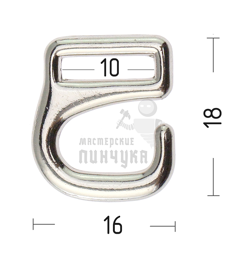 Крючки для босоножек, 10мм, цв.хром