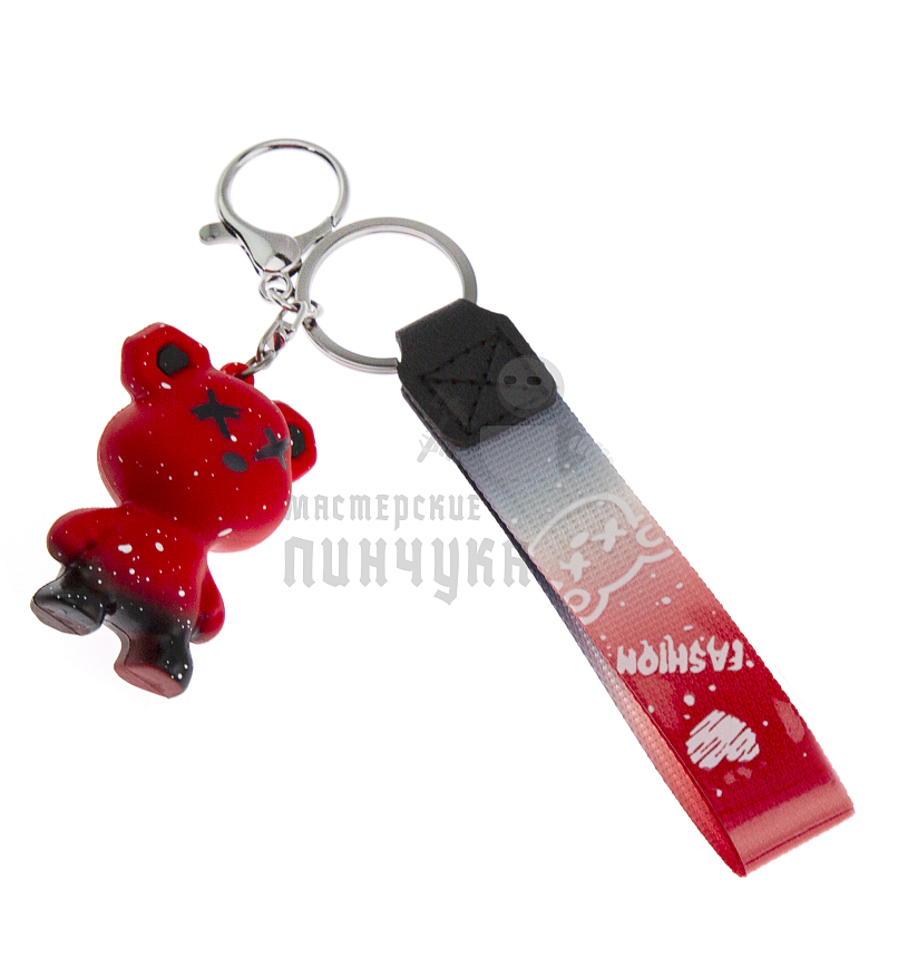 Брелок для ключей "Bearbrick" цв.красный + карабин