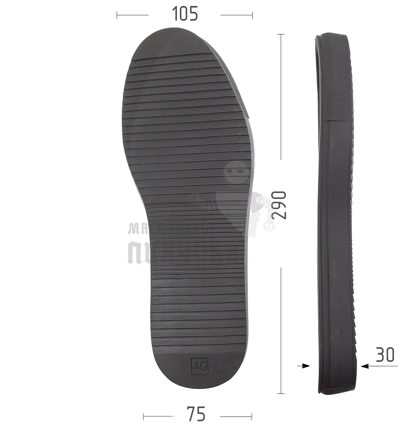 Подошва муж. "BOB", р.40, цв.ченый