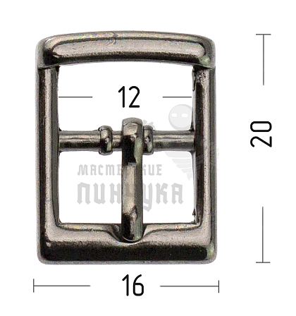 Пряжка обувная, 12мм (А10614), цв.т/хром - Чертеж