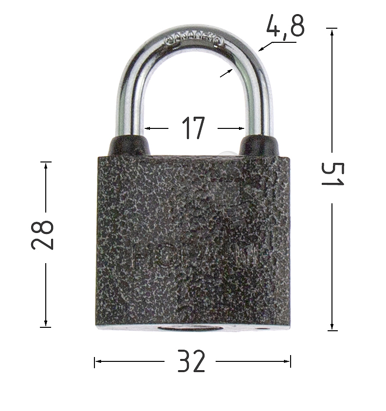 Навесной замок НОРА-М 3H-212 32мм (3кл)