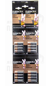 Батарейка DURACELL LR6  4*4 BL16 отрывной  (16/208/18304) - Чертеж