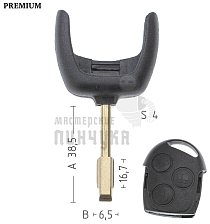 Лезвие TP00FO-6TL FO21AP T00TB1PA рога КНР   FORD - Чертеж