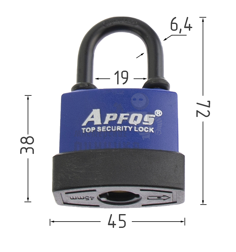 Навесной замок APFQS 45мм