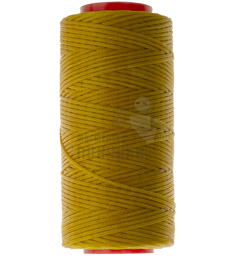 Нитки прошивочные вощеные 300D-100м, цв.золотисто-желтый, плоские, толщина 1,0мм