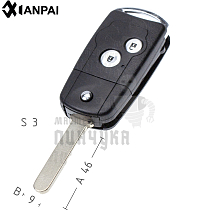 Корпус выкидного ключа HOND-31 HON66 HD58 2 кнопки КНР   HONDA - Чертеж