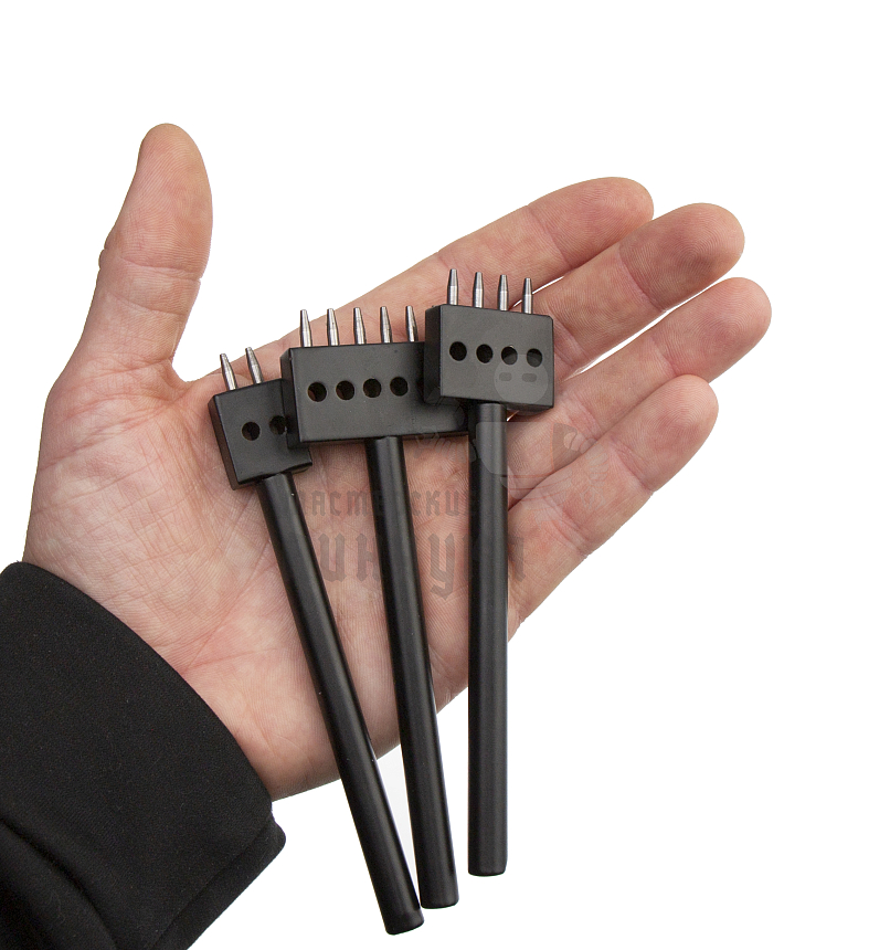 Пробойник строчный круглый (шаг 6мм) набор 3шт