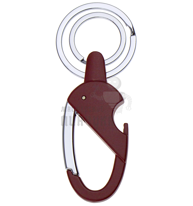Карабин овальный с двумя кольцами для ключей и открывашкой