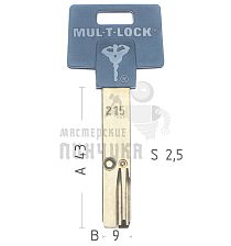 Mul-T-Lock: Профиль 215g Original "INTERACTIVE" - Чертеж