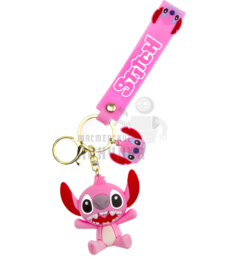 Брелок для ключей Стич, + карабин, цв.розовый