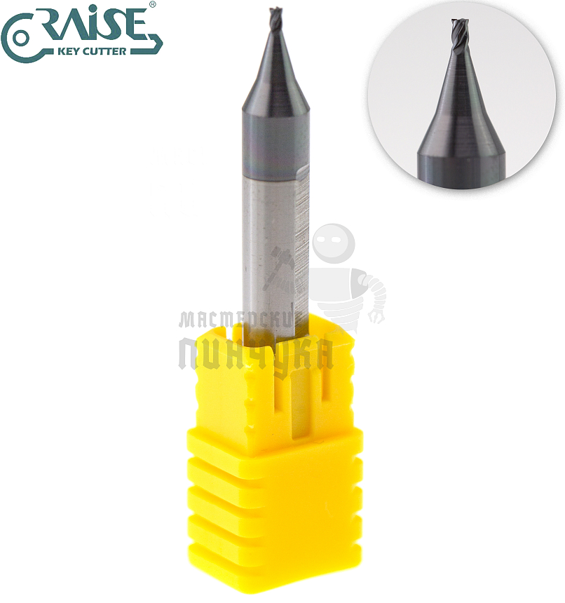 Вертик.фреза RAISE EW6012-4F ф1.2мм CARBIDE (ф1.2Х6Х40X4F)								