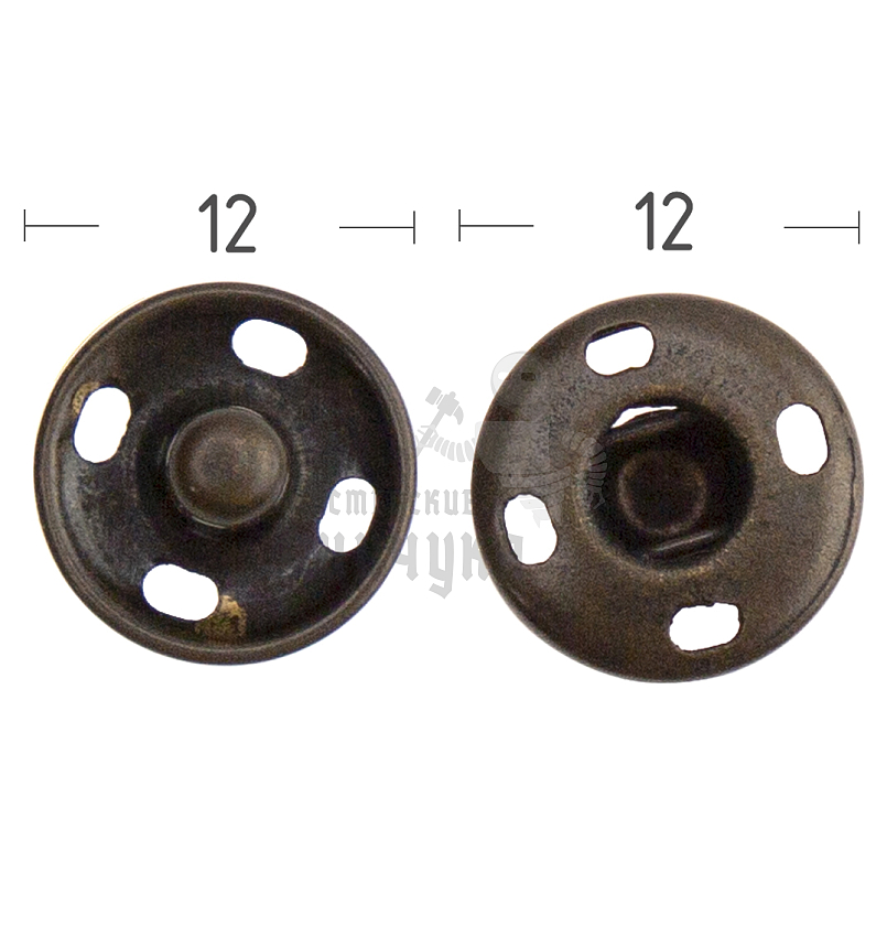Кнопка пришивная 12мм латунь цв антик