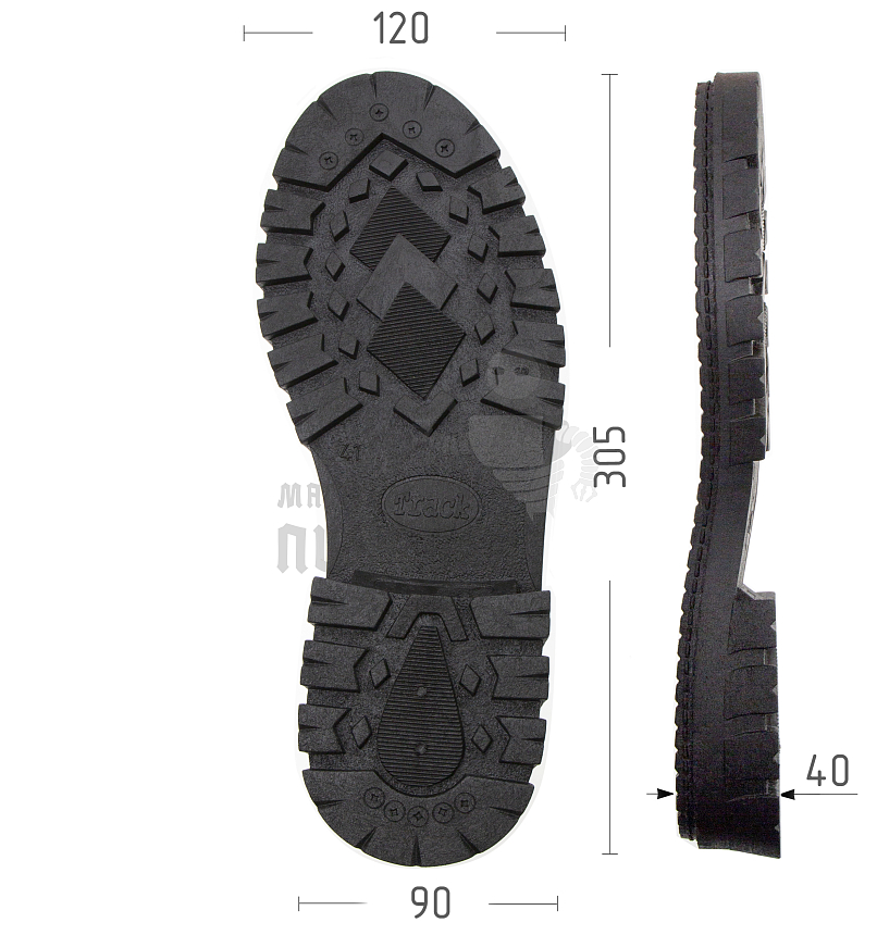 Подошва муж. "Track", Киров 33065-М р. 41, цв. черный