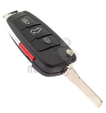Корпус выкидного ключа HU-HAA.P1 HU66 HF55P65 3 кнопки + паника (банан) КНР // AUDI 