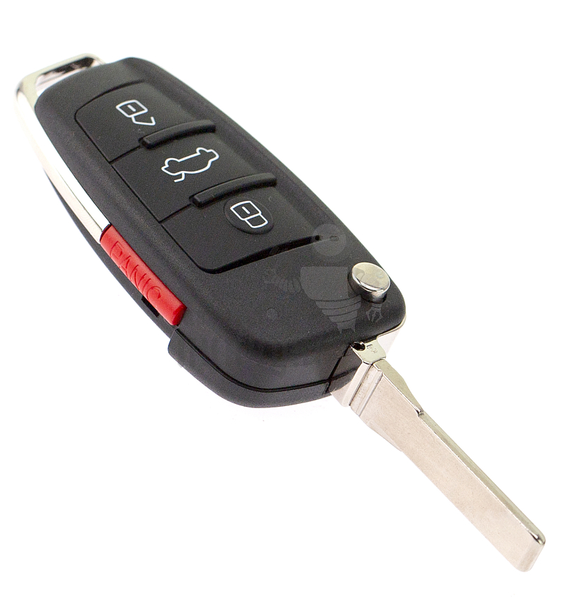 Корпус выкидного ключа HU-HAA.P1 HU66 HF55P65 3 кнопки + паника (банан) КНР // AUDI 