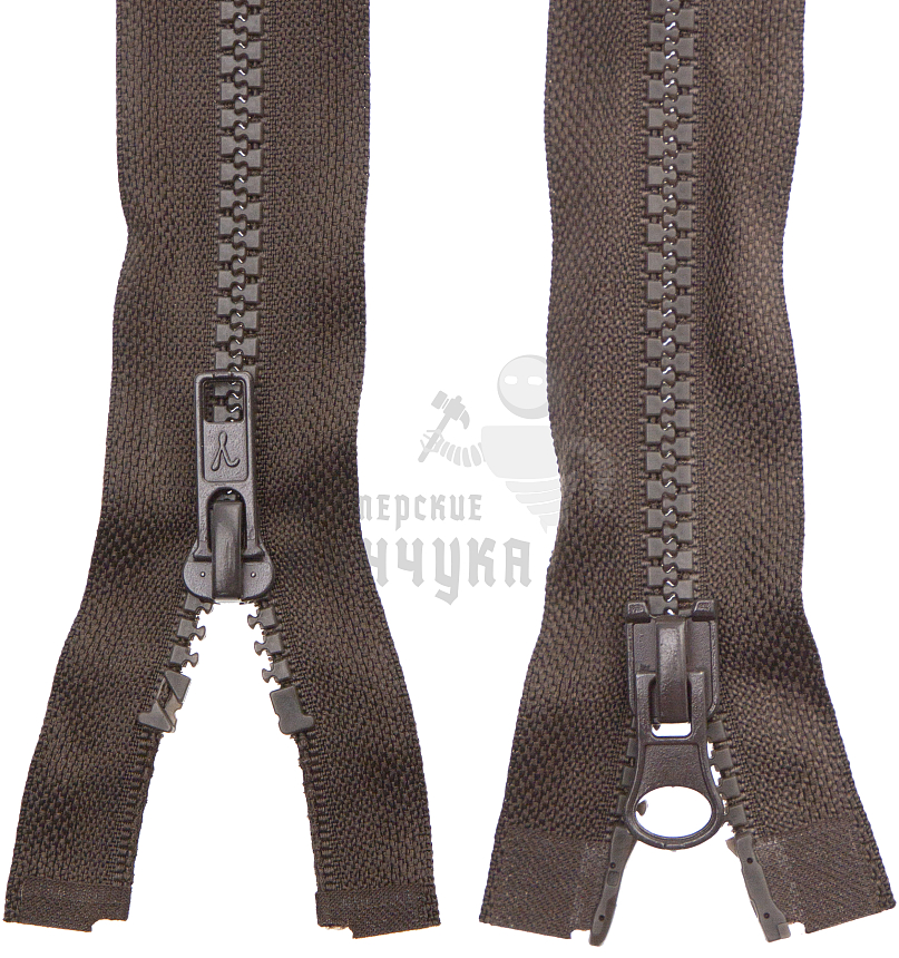 Молния Трактор "GAMMA" G3052 80 см Тип 5 разъёмная двухзамковая №295 т.коричневый