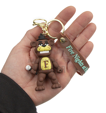 Брелок для ключей "FNAF" цв.коричневый + карабин