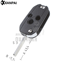Корпус выкидных ключей SUB-2.P DAT17 SUB1P175 3 кнопки КНР  SUBARU - Чертеж