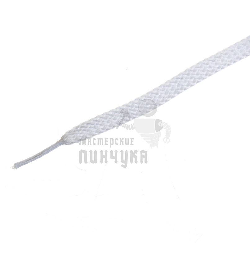 Шнурок белый, плоский тонкий 75 см (Art.425)