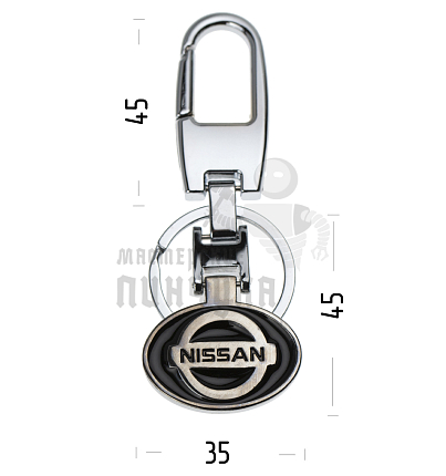 Авто карабин с кольцом для ключей NISSAN