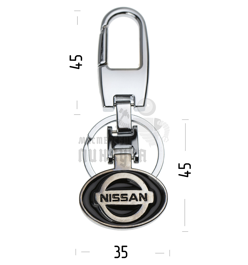 Авто карабин с кольцом для ключей NISSAN