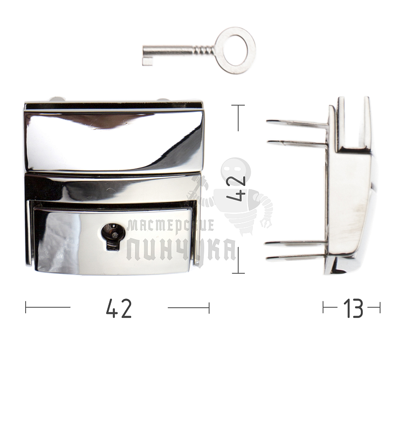 Замок портфельный 11536 цвет никель