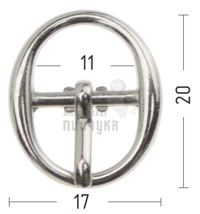 Пряжка обувная 10мм (А7898) никель