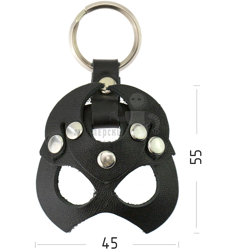 Брелок кожаный Чертик, цв.черный