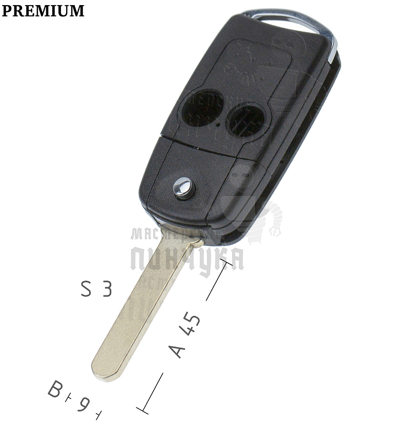 Корпус выкидного ключа HOND-31 HON66 HD58 2 кнопки  КНР   HONDA