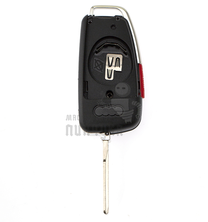 Корпус выкидного ключа HU-HAA.P1 HU66 HF55P65 3 кнопки + паника (банан) КНР // AUDI 