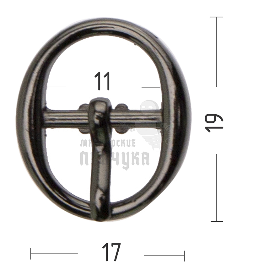 Пряжка обувная 10мм (А7898) тем-никель