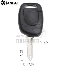 Корпус ключа NE38 NE73 NE79P49 1 кнопка  RENAULT  КНР - Чертеж