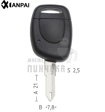 Корпус ключа NE38 NE73 NE79P49 1 кнопка  RENAULT  КНР