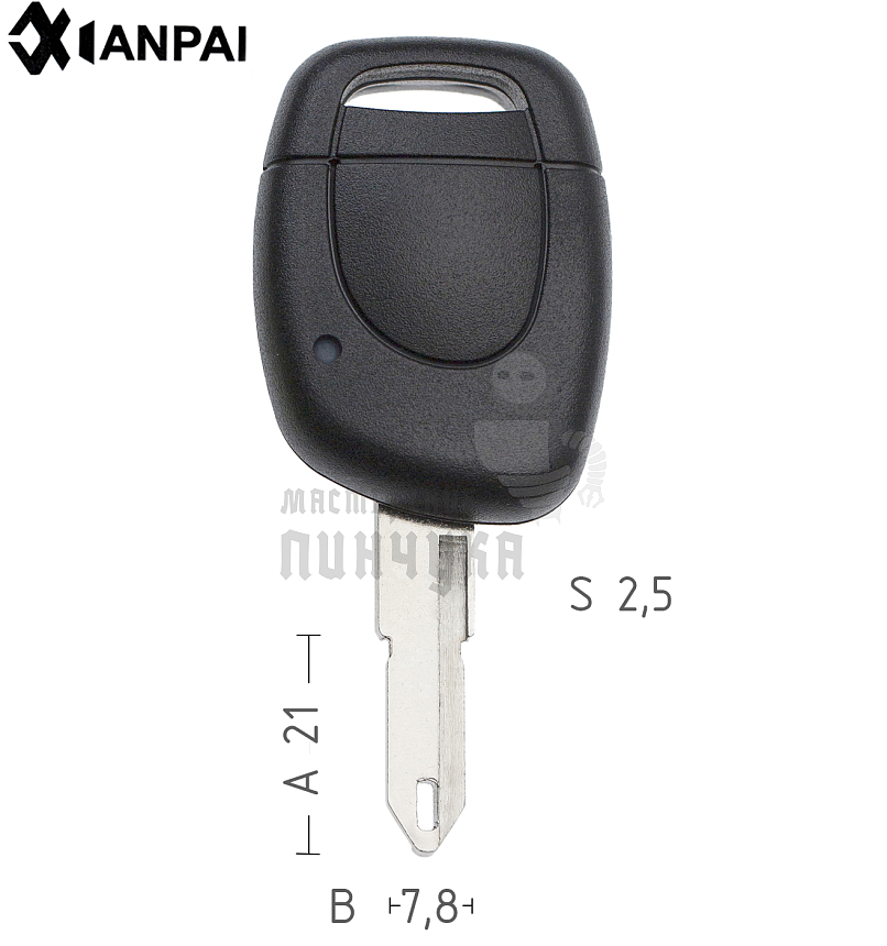 Корпус ключа NE38 NE73 NE79P49 1 кнопка  RENAULT  КНР