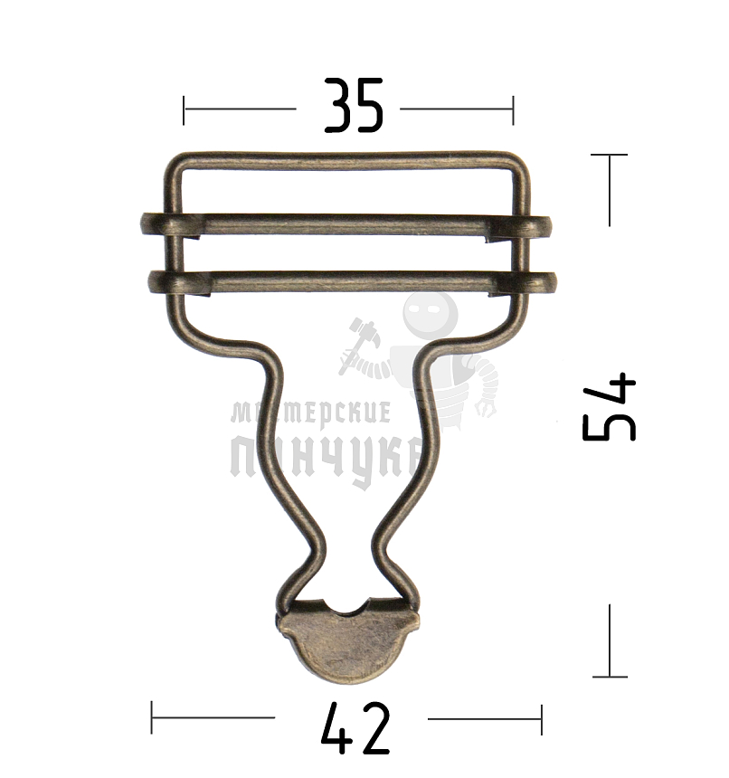 Пряжка для комбинезона 35мм цв антик