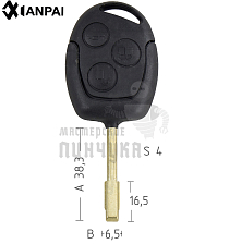 Корпус ключа FO-6.P FO21P TB1P5 3 кнопки КНР  FORD - Чертеж